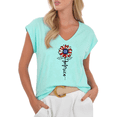 thumbnail image 1 of Cozymy Womens America Flag Floral Graphic Print Tshirt V Neck Sleeveless T Shirt Lightweight Graphic Tees Shirts Tops, 1 of 6
