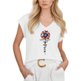 thumbnail image 1 of Cozymy Womens America Floral Graphic Print Tshirt V Neck Sleeveless T Shirt Casual Summer Patriotic Graphic Tees Shirts Tops, 1 of 6