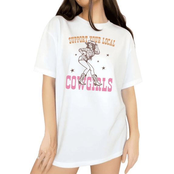 Cozymy Womens Country Western Cowgirl Statement Graphic Short Sleeve T-Shirt S-5XL White Tops
