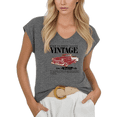thumbnail image 1 of Cozymy Womens Lake Life Vintage Boat Graphic Tshirt V Neck Sleeveless Tshirt Graphic Tees Shirts Casual Summer Street Outdoor Tops S 5XL, 1 of 6