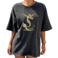 thumbnail image 1 of Cozymy Womens Mermaid Starry Ocean Art Vintage Washed T-Shirt Tops, 1 of 5