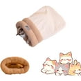 thumbnail image 1 of Cozypets Nest for Cats and Dogs, 360 °Semi-Enclosed Design Sleeping Bag, Wrap Soft Plush Cat Sack, Keep Warm, Comfortable Cozy Pet Nest for Cats (Off White,Medium), 1 of 7