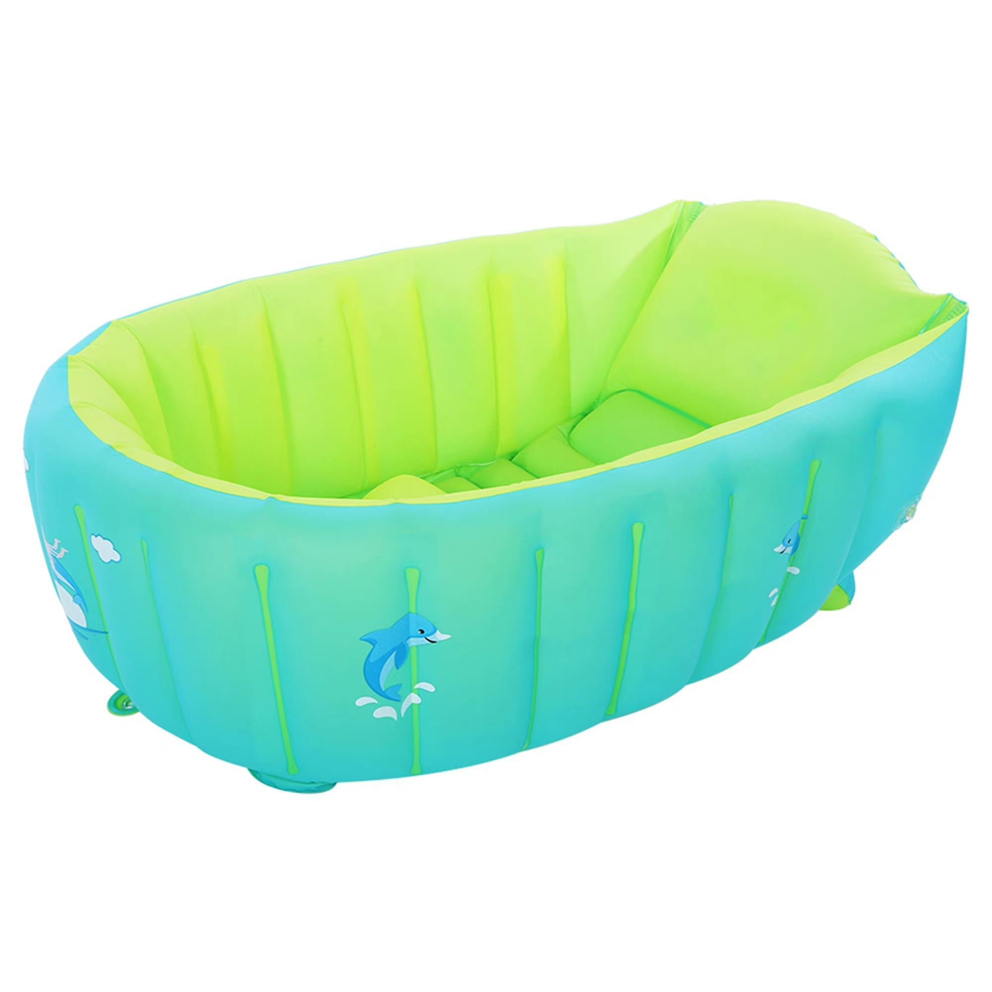 Cozyroom Infant Bath Tub Green Inflatable Foldable Non Slip PVC, 36x22x12in