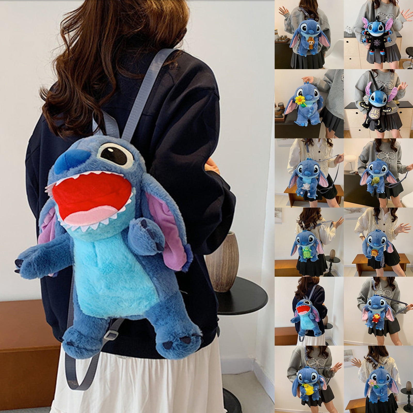 Cozyvia 11.8 inch Lilo & Stitch Backpack, Soft Huggable Stitch Stuffed ...