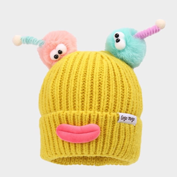 Cozyvia Cute Cartoon Quirky Wool Cap, Knitted Wool Padded Warm Ear Protection Hat, Christmas Funny Cartoon Sausage Mouth Hat