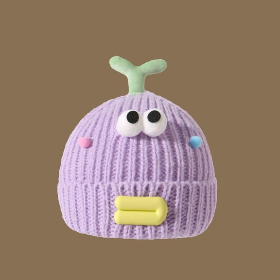 Cozyvia Cute Cartoon Quirky Wool Cap, Knitted Wool Padded Warm Ear Protection Hat, Christmas Funny Cartoon Sausage Mouth Hat