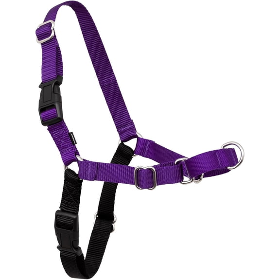 Cozyvia Easy Walk Harness for Dogs - Pull-Free Walks - Patented Martingale Loop Design - Front Chest Leash Attachment - Comfort Straps - Breathable Harness Design - Small, Deep Purple/Black