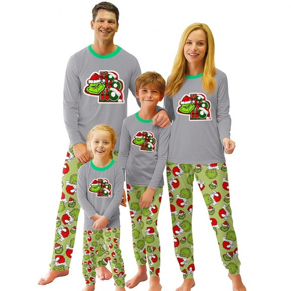 Cozyvia Family Matching Christmas Pajamas Set, Christmas Sleepwear Loungewear, Xmas Jammies Set for Family, Christmas Long Sleeve 2-Piece Pajama Set - 6 Years