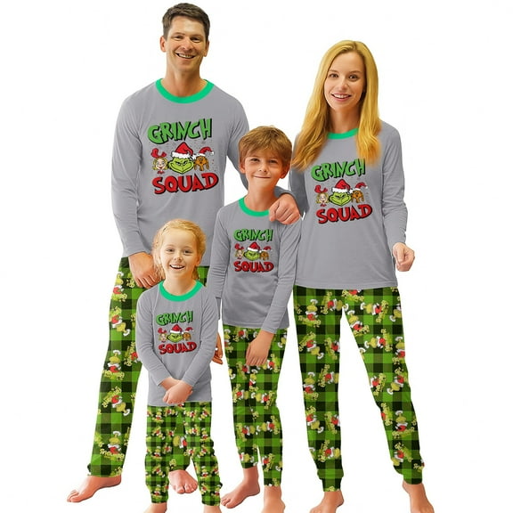 Cozyvia Family Matching Christmas Pajamas Set, Christmas Sleepwear Loungewear, Xmas Jammies Set for Family, Christmas Long Sleeve 2-Piece Pajama Set - 9 Months