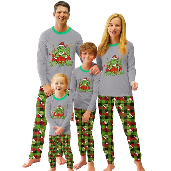 Cozyvia Family Matching Christmas Pajamas Set, Christmas Sleepwear Loungewear, Xmas Jammies Set for Family, Christmas Long Sleeve 2-Piece Pajama Set - S