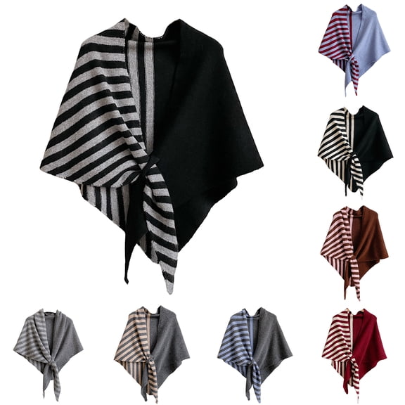 Cozyvia Knitted Shawl Wrap for Women 2026, Soft Warm Triangle Winter Scarf Cape Poncho Open Front Cozy Pashmina Cardigan Cape Shoulder Soft Lightweight Travel Pashmina Scarf