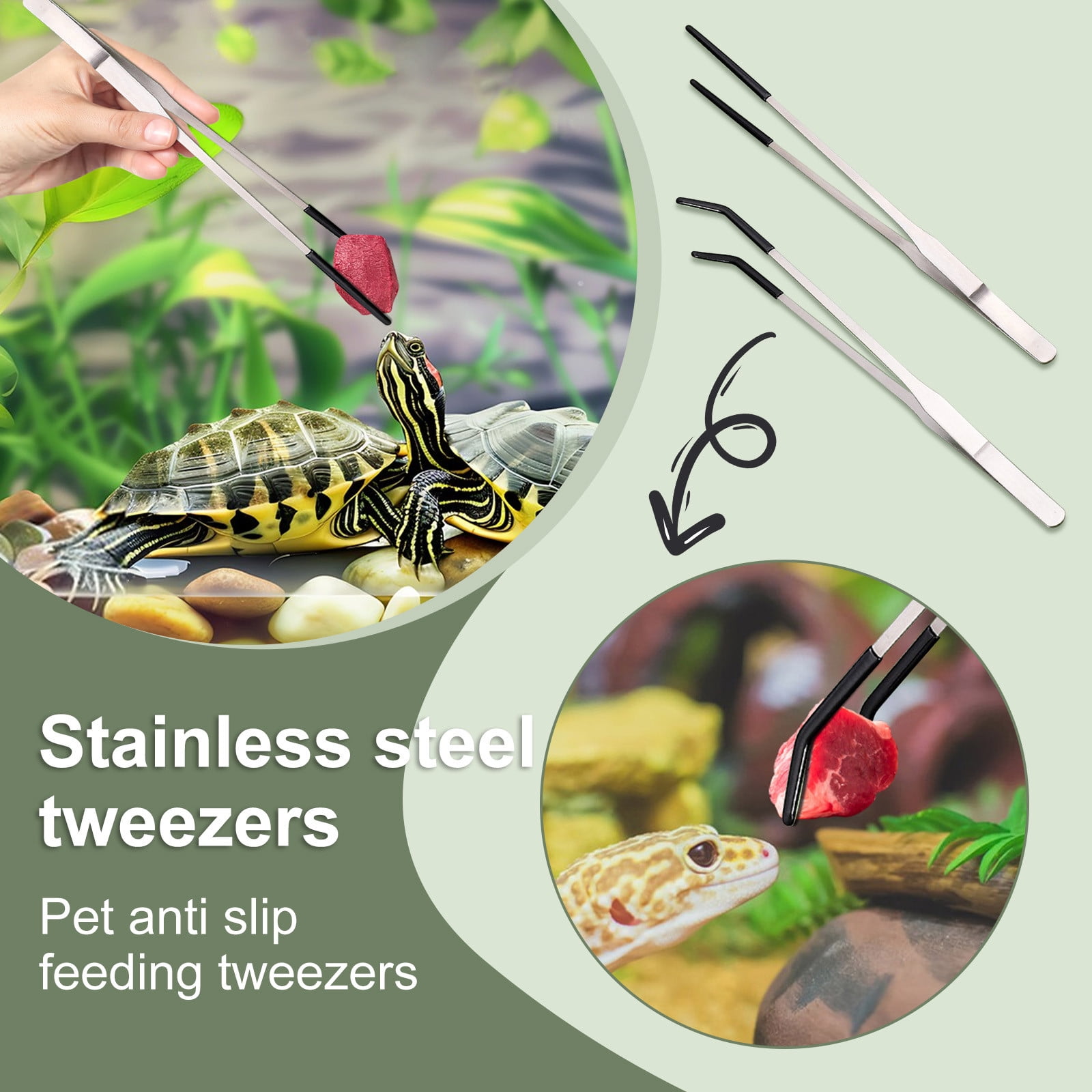 Snake Feeding Tongs Stainless Steel Reptile Tongs 8, 10 12 inches Snake Feeding Tongs Stainless Steel Reptile Tongs 8, 10 12 inches