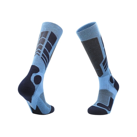 Cozyvia Thick Ski Socks for Men & Women, Hiking Winter Long Tube Sports for Circulation, Athletic Recovery & Travel - Blue M