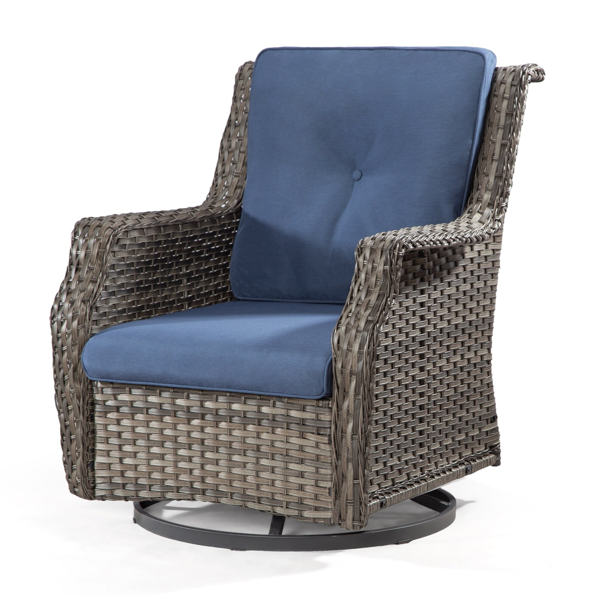 Cozywor Wicker Patio Outdoor Lounge Chair Swivel Rocking Chair (Set of ...