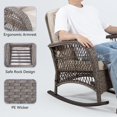 thumbnail image 1 of Cozywor Wicker Patio Outdoor Rocking Chair with Cushion Beige, 1 of 5
