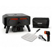 Cozze 13" Gas Pizza Oven Bundle with Weatherproof Cover & Starter Kit   Includes Pizza Peel, Pizza Cutter & Infrared Thermometer   Outdoor Pizza Oven Set for Homemade Pizza, Baking & Grilling