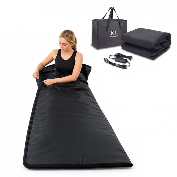 Cozzyhug Portable Sauna Blanket for Home Use – Full Body Heating Wrap for Detox & Muscle Relief, 88-158°F Digital Timer, Washable & Foldable with Carrying Bag (73" x 32")