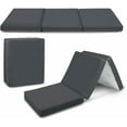 Cozzzi Tri-Fold Foldable Camping Bed - Grey Foam Mattress Topper with ...