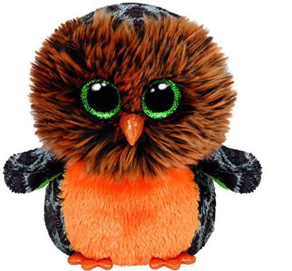 Ty Beanie Boos Owl Plush OWLETTE 9 Gold GLITTER EYES Medium Stuffed Animal