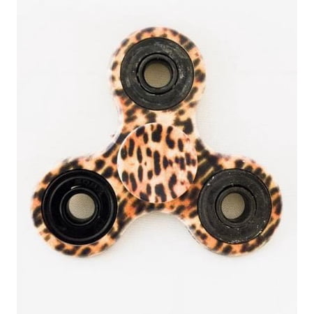 Cp Tri Hand Spinner Fidget Spinners Brown Leopard Animal Design Toy Stress Reducer Ball Bearing - May help with ADD, ADHD, Anxiety, and Autism Adult Children