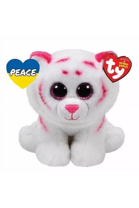 Cp Ty Beanie Babies - Tabor the Pink and White Tiger Plush Toy 6"