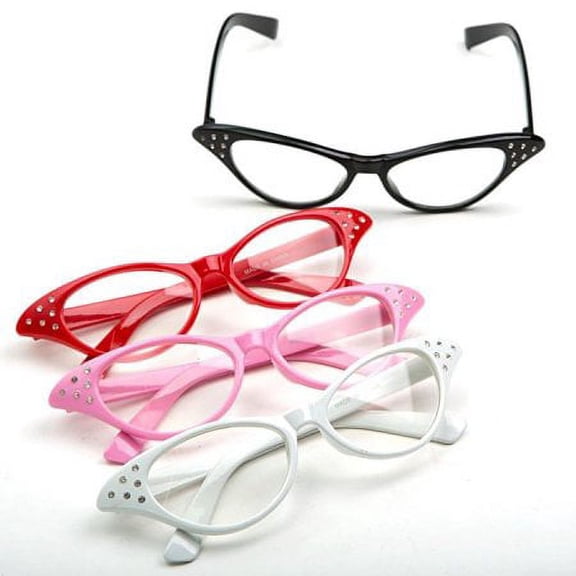 Cp Usa Cateye Glasses Cat Eye Plastic Clear Lens 1 Pair Color Will Be Random