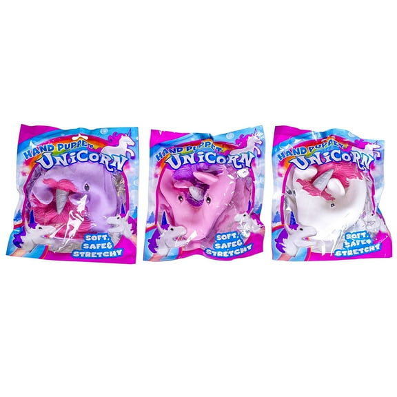 Cp You Get 1 Magical Unicorn Hand Puppet Soft Safe Stretchy ( Unicorn Will Vary )
