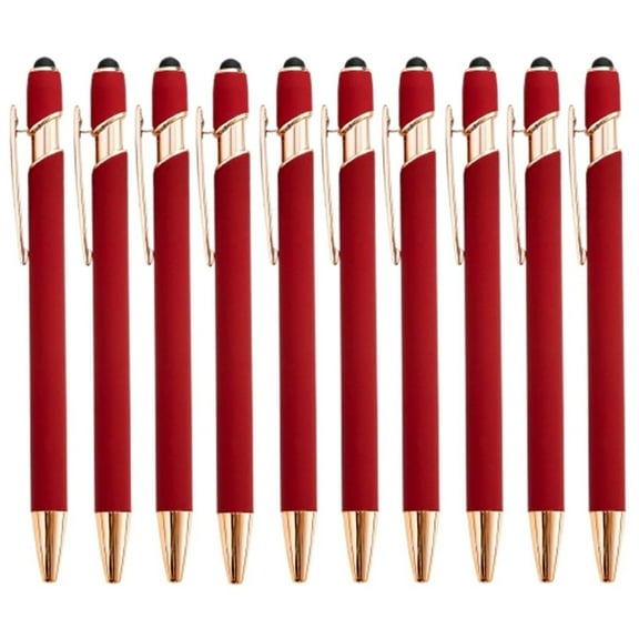 Cpc Business Signature Pen 12Pc,12 Pack Rose Gold Ballpoint Pen with Stylus Tip, 1.0Mm Smooth Writing Metal Pens for Screens, 1Ml Each