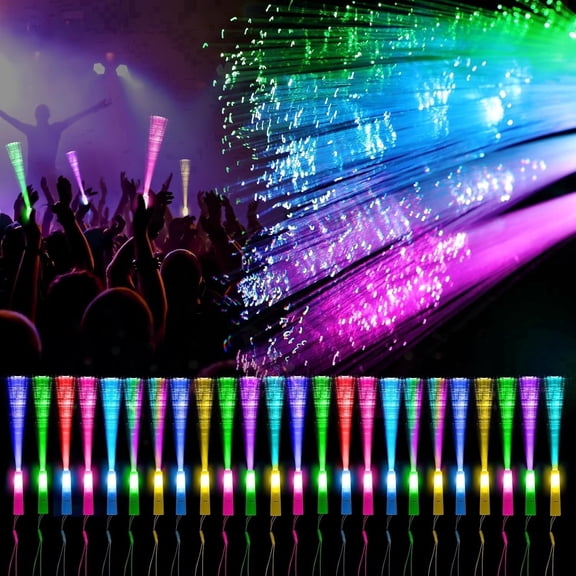 Cpeelsdo 24PCS Fiber Optic Wands, Colorful LED Light Up Glow Sticks with 3 Modes, Children's Party Favors for Night Party, Birthday, Carnival