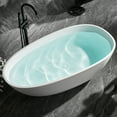 Cpingao Solid Surface Freestanding Bathtub 67 inch, Egg Shell Shaped