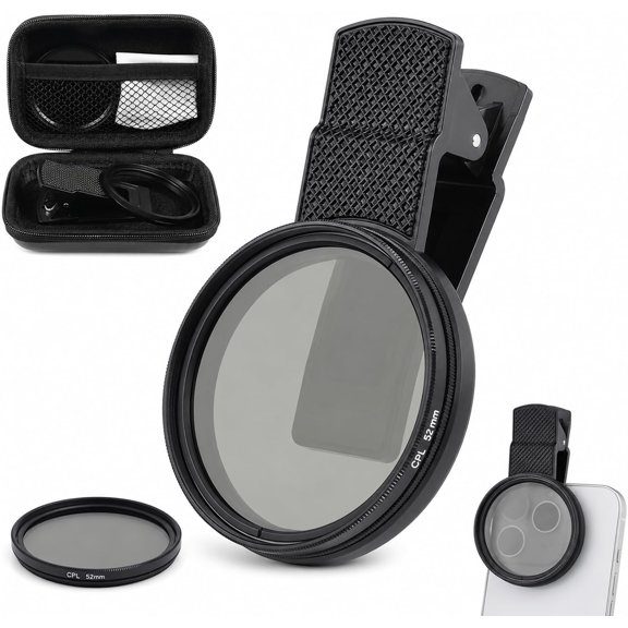 Cpl Filter iPhone,Polarized Lens for iPhone,iPhone Polarizing Filter,Polarizing Lens,Premium 52mm Cpl Filter,Widely Compatibility,for iPhone, Samsung Galaxy, and Google Pixel