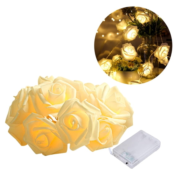 Cptfadh 2 Meters 20 Lights Battery Box With Flashing 3 AA Battery Operated Flower Rose String Light Lamp Indoor Outdoor For Valentine's Day