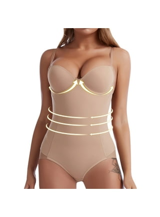 Invishaper Halft Back Body Shaper Bra Deep V Bra Bodysuit for