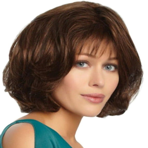 Cptfadh 1 Wig Hair Brown Fashion Synthetic Hair Fiber Natural Curly Wig Wigs Short Female Wig Human Hair Wig Lace Front Wigs Human Hair Human Hair Lace Front Wigs Glueless Wig Hair Topper Headband Wig