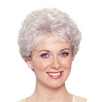 Cptfadh Human Hair Wigs For Women Women's Fashion Wig Hairshort Wave Wig Wigs SilverSynthetic hair wig