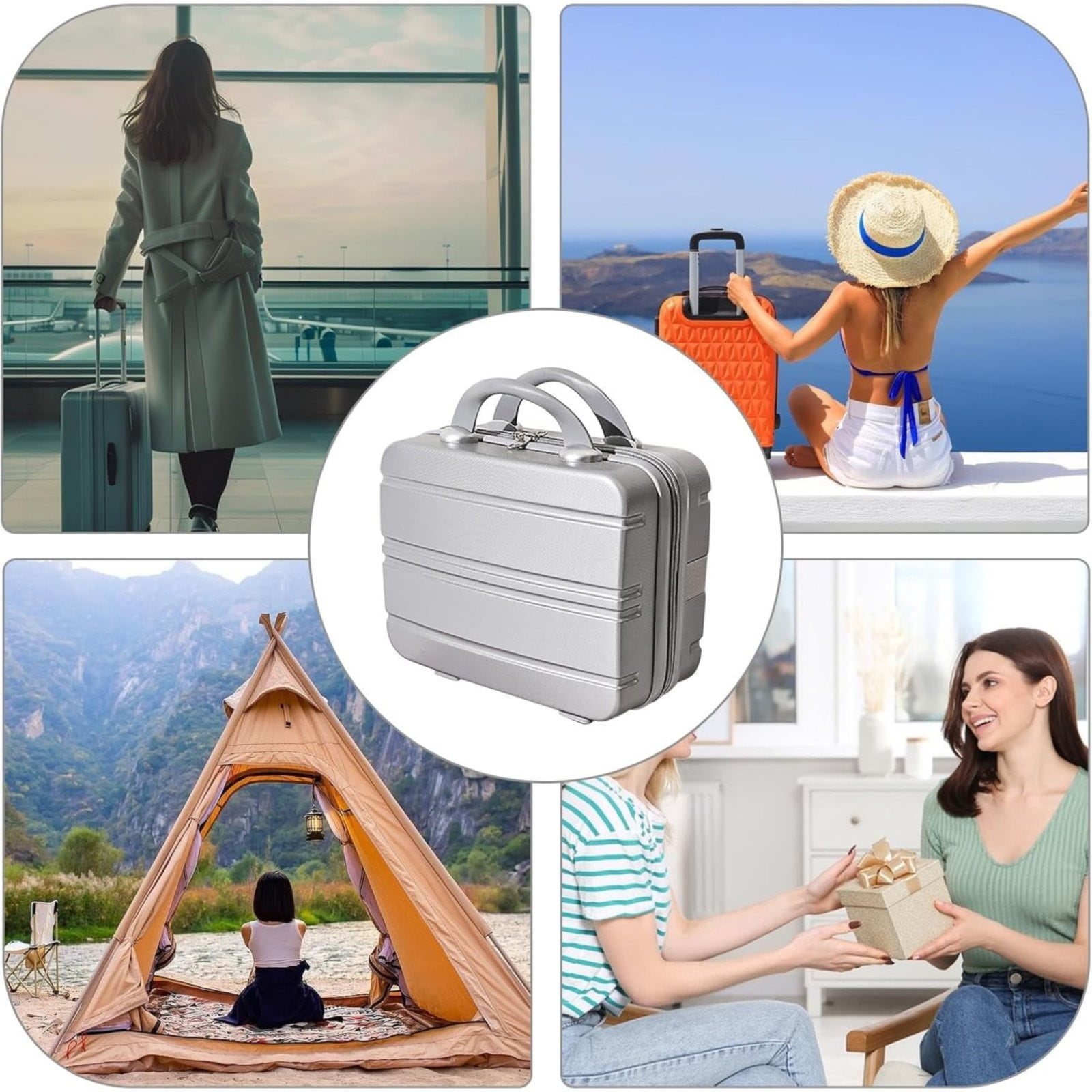 Cptfadh Makeup Organizer Make up Bag Preppy Clear Bag Toiletry Bag for