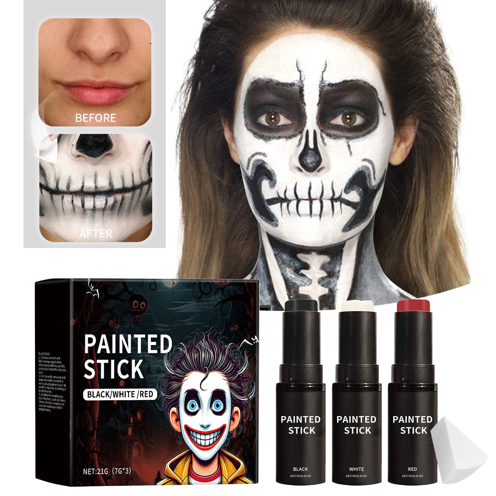 Cptfadh Painting Kit Painting Body Paint Stick Full Coverage Paint