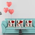 thumbnail image 1 of Cptfadh Red Lettered Plaid Series Valentine's Day Pillow Linen Print Sofa Pillow Lean On Festive Atmosphere 1 Pcs, 1 of 6
