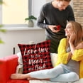 thumbnail image 1 of Cptfadh Red Lettered Plaid Series Valentine's Day Pillow Linen Print Sofa Pillow Lean On Festive Atmosphere 1 Pcs, 1 of 6