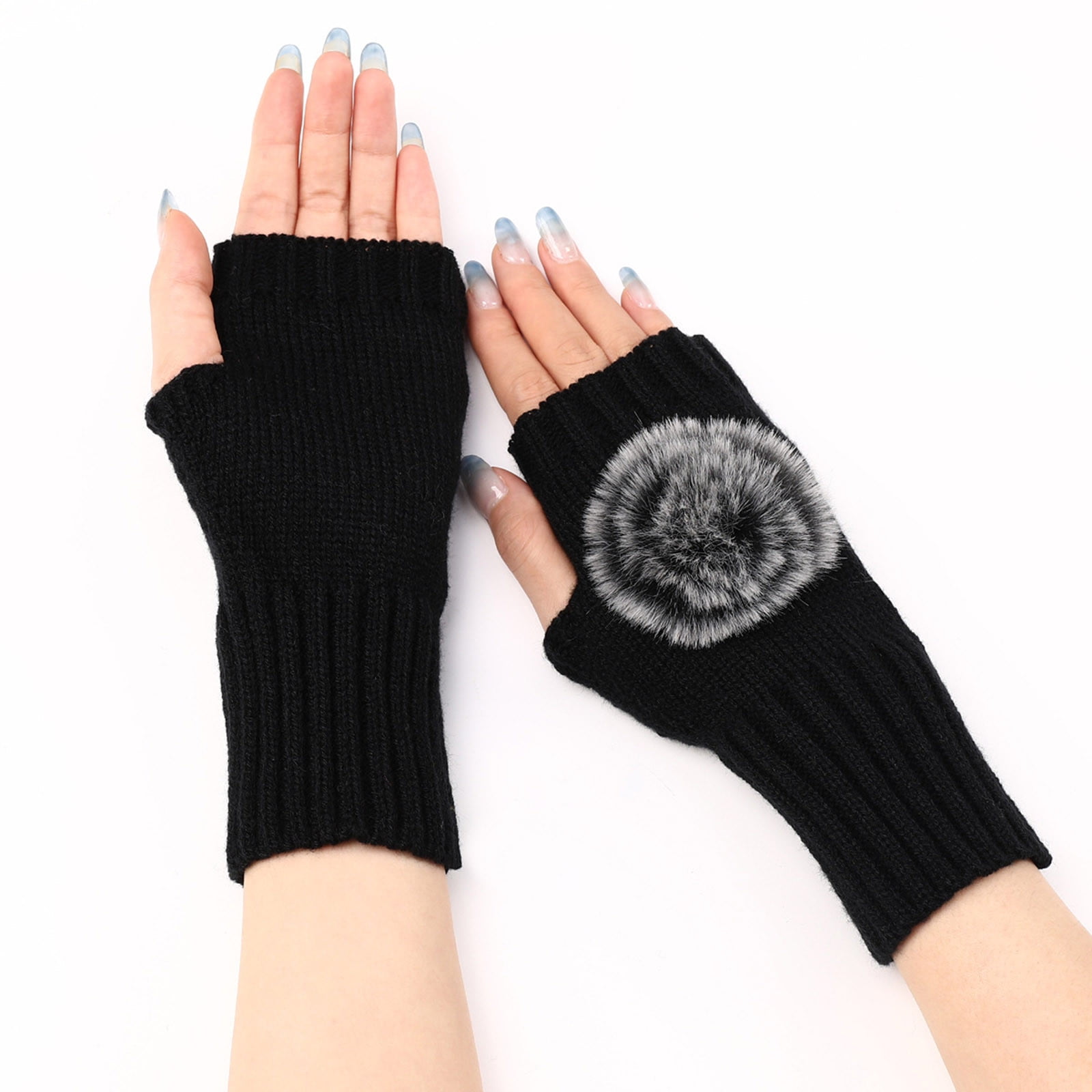 Cptfadh Warm Glove Windproof Elastic Texting Black Gloves Women Warm