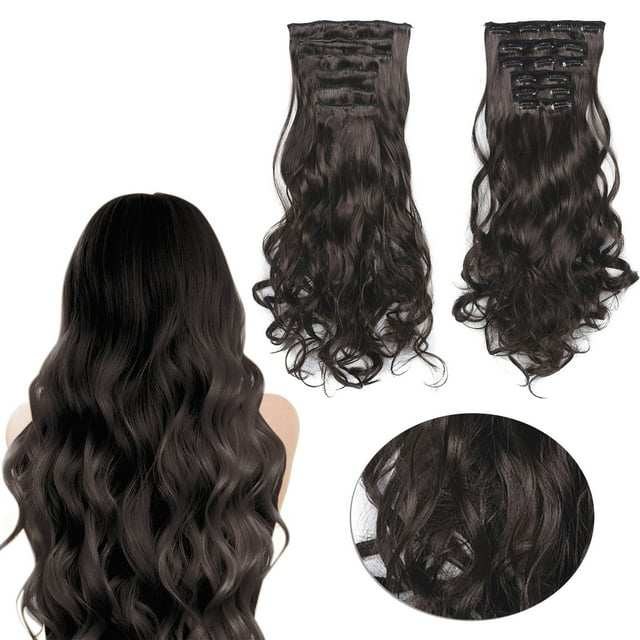Cptfadh human hair hair extensions 20inch synthetic curly wavy natural