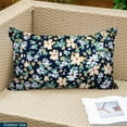 thumbnail image 1 of Cpzy Trends 12''x20'' Blue Floral Polyester Throw Pillow, Waterproof, 1 of 3