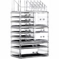 thumbnail image 1 of Cq acrylic Makeup Organizer Skin Care Large Clear Cosmetic Display Cases Stackable Storage Box With 11 Drawers For Vanity,Set of 4 C104, 1 of 3