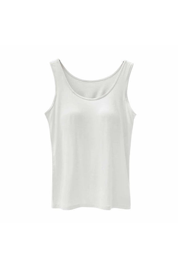 Adjustable Cami Tank Summer Sleeveless Tops Women with Chest Pads Five Fingers Without Ring Bra Cups One Sports Camisole