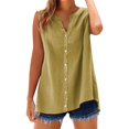 thumbnail image 1 of Cqxid525 Clearance Womens Tank Tops Cotton Linen Shirts for Women Sleeveless Collared Tops Oversized Up Blouses Work Shirts Casual Summer Tshirt 2025 Trendy Summer Clothes, 1 of 9