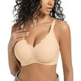 thumbnail image 1 of Cqxid525 Clothing 2025 Womens Bras Women Comfortable Wireless Bras Less Seam Bralettes Soft V Neck Scalloped Full Coverage Everyday Bra, 1 of 4