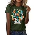 thumbnail image 1 of Cqxid525 Short Sleeve Tops For Women It's A Good Day To Read A Book World Book Day 2025 T Shirt Green L Loose Tees, 1 of 5