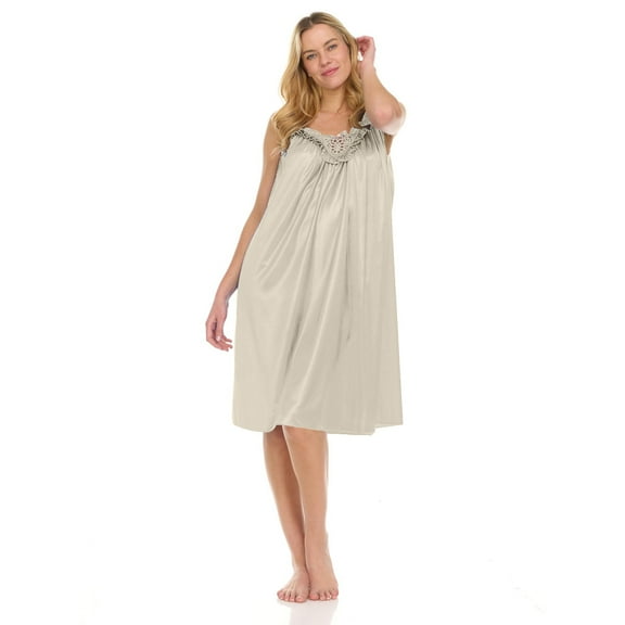 Cqxid525 Summer Clothing Nightgowns for Women Womens Pajamas NightGowns for Women Sleeveless Satin Nightshirt for Women Wide Strap Plus Size Ultra-Soft Nightgown Sleep Dress