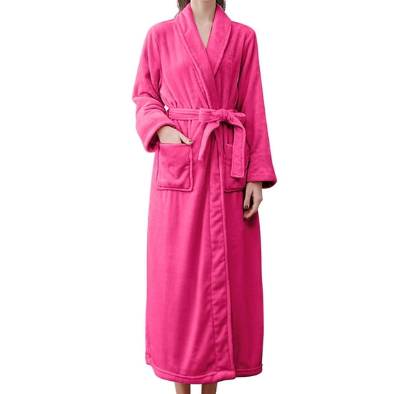 Cqxid525 Summer Clothing sale! Robes for Women Women's Double Pocket Flannel Bathrobe Soft and Warm Double Faced Velvet Bathrobe Pajamas and Wear Bathrobe Robe Soft Lightweight