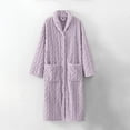 thumbnail image 1 of Cqxid525 Summer clearance sale! Robes for Women Womens Long Fleece Robe Fuzzy Cozy Warm Bathrobe Shawl Collar Spa Robe Laddies Textured House Coat Soft Lightweight, 1 of 7